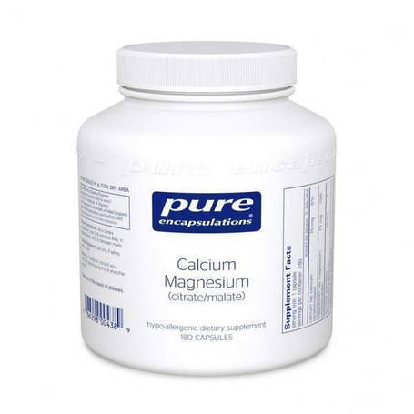 Магній Кальцій (цитрат / малат), Calcium Magnesium (citrate / malate), Pure Encapsulations, 180 капсул, фото 1