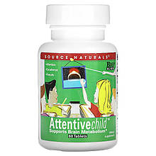 Уважна дитина, Attentive Child, Source Naturals, 60 таблеток