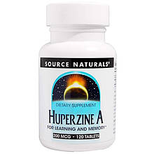 Вітаміни для мозку, Huperzine A, Source Naturals, 200 мкг, 120 таблеток