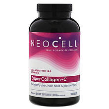 Супер Колаген тип 1 і 3, Collagen + C, Neocell, 6000 мг, 360 таблеток