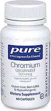 Хром (піколінат), Chromium (picolinate), Pure Encapsulations, для підтримки здорового метаболізму ліпідів та глюкози, 500 мкг, 60