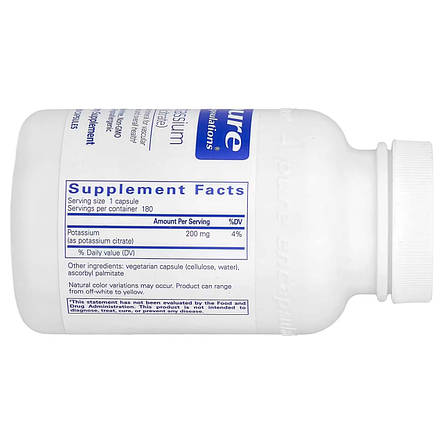 Калій (цитрат), Potassium (citrate), Pure Encapsulations, для підтримки функцій нервів та м'язів, надниркових залоз, гормонів,, фото 3