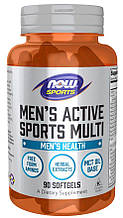 Мультивітаміни для чоловіків, Men's Active Sports Multi, Now Foods, Sports, 90 гелевих капсул
