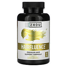 Преміум-формула для росту волосся, Hairfluence, Zhou Nutrition, 60 вегетаріанських капсул