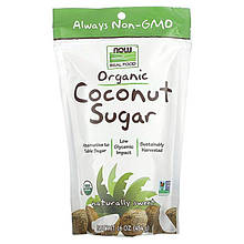 Кокосовий цукор, Coconut Sugar, NOW Foods, Real Food, органік, 454 гр