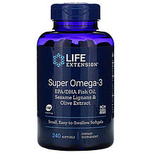 Омега-3, Super Omega-3, Life Extension, 240 капсул