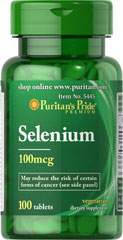 Селен, Selenium, Puritan's Pride, 100 мкг, 100 таблеток, фото 1