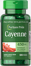Каєнський перець, Cayenne, Puritan's Pride, 450 мг, 100 капсул