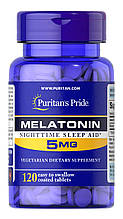Мелатонін, Melatonin, Puritan's Pride, високоефективний, 5 мг, 120 таблеток