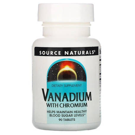 Хром і ванадій, Vanadium with Chromium, Source Naturals, 90 таблеток, фото 1