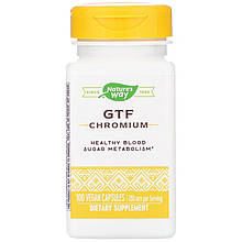 Хром, полінікотінат, GTF Chromium, Nature's Way, 200 мкг, 100 капсул