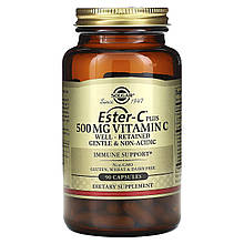 Вітамін С естер плюс, Ester-C Plus Vitamin C, Solgar, 500 мг, 90 капсул