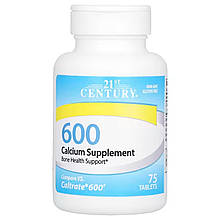 Кальцій для кісток, Calcium Supplement, 21st Century, 600 мг, 75 таблеток