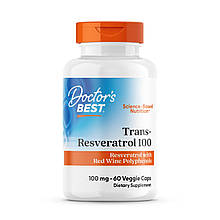 Ресвератрол, Trans-Resveratrol 100 з ResVinol, Doctor's Best, 100 мг, 60 капсул