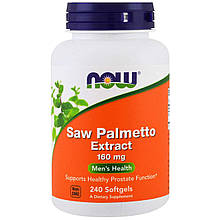 Профілактика простатиту, со пальметто, Saw Palmetto, Now Foods, 160 мг, 240 гелевих капсул