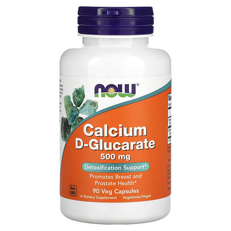Глюкарат кальцію, Calcium D-Glucarate, Now Foods, 500 мг, 90 вегетаріанських капсул, фото 1
