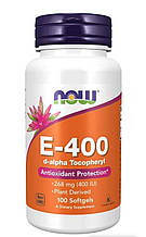 Вітамін Е, E-400, NOW Foods, 268 мг (400 МО), 100 гелевих капсул