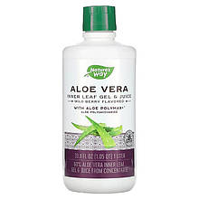 Алое вера, Aloe Vera, Nature's Way, гель і сік внутрішнього листя з алое, дика ягода, 1 літр