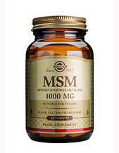 Метилсульфонілметан, MSM, Solgar, 1000 мг, 60 таблеток