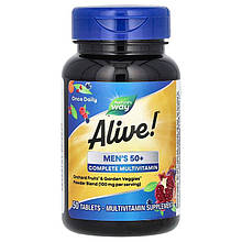 Мультивітаміни для чоловіків віком від 50 років, Alive! Men's 50+, Nature's Way, 50 пігулок