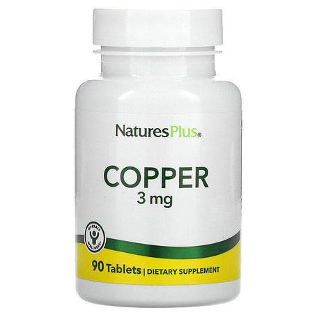 Мідь (Copper), Nature's Plus, 3 мг, 90 таблеток, фото 1
