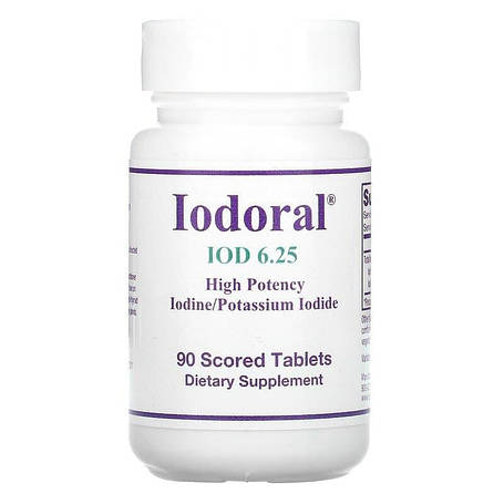Йодорал, Iodoral, IOD, Optimox, 6.25 мг, 90 таблеток, фото 1