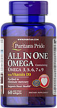 Омега 3-5-6-7-9 і вітамін D3, Omega 3, 5, 6, 7 & 9 with Vitamin D3, Puritan's Pride, 60 гелевих капсул