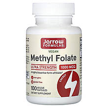 Метил фолієва кислота, Methyl Folate, Jarrow Formulas 1000 мкг, 100 кап.