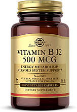 Вітамін В12, Vitamin B12, Solgar, 500 мкг, 100 вегетаріанських капсул