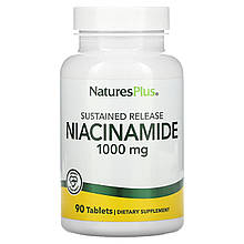 Ніацинамід, Niacinamide, Nature's Plus, 1000 мг, 90 капсул