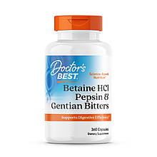 Бетаїн гідрохлорид і пепсин, Betaine HCl, Doctor's Best, 360 капсул