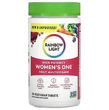 Вітаміни для жінок, Women's Multivitamin, Rainbow Light, високоефективний щоденний комплекс, по 1 на день, 150 вегетаріанських