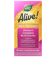 Вітаміни для жінок, Alive, Women&#39;s Complete Multivitamin, Nature&#39;s Way, повний мультивітамінний комплекс, 90 таблеток