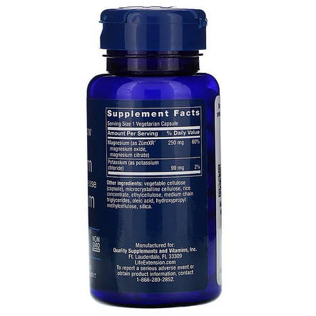Калій з магнієм, Potassium with Extend-Release Magnesium, Life Extension, пролонгованої дії, 60 вегетаріанських капсул, фото 3
