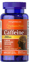 Кофеїн, Caffeine, 8-Hour Sustained Release, Puritan's Pride, 200 мг, 60 капсул