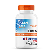 Лютеїн, Lutein, Doctors Best, лютемакс, 20 мг, 60 капсул