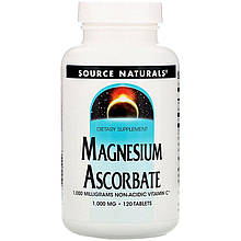 Магній аскорбат, Magnesium Ascorbate, Source Naturals, 1000 мг, 120 таблеток