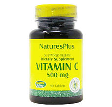 Вітамін С, Vitamin C, Nature's Plus, із уповільненим вивільненням, 500 мг, 90 таблеток