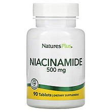 Ніацинамід, Niacinamide, Nature's Plus, 500 мг, 90 таблеток