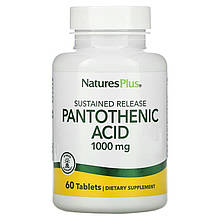 Пантотенова кислота (Pantothenic Acid), Nature's Plus, 1000 мг, 60 таблеток