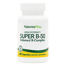 Комплекс вітамінів B-50, Super B-50, Nature's Plus, 60 вегетаріанських капсул