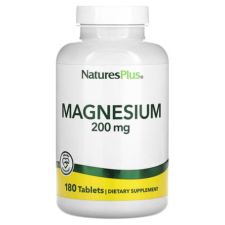 Магній, Magnesium, Nature's Plus, 200 мг, 180 таблеток, фото 1