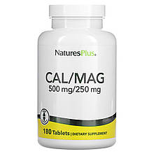Кальцій і магній, Cal / Mag, Nature's Plus, 500/250 мг, 180 таблеток