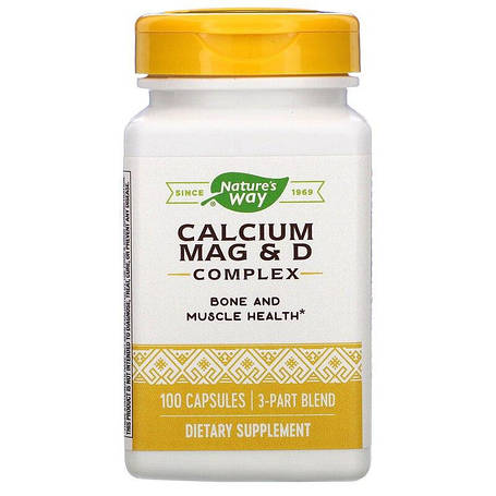 Комплекс кальцію та магнію з вітаміном D, Calcium Mag & D Complex, Nature's Way, 100 капсул, фото 1