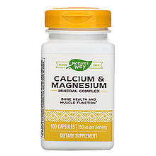 Кальцій та магній, Calcium & Magnesium Mineral Complex, Nature's Way, 750 мг, 100 капсул (250 мг у капсулі)