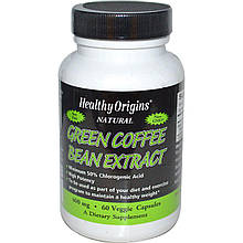 Зелена кава, Green Coffee, Healthy Origins, екстракт бобів, 400 мг, 60 капсул