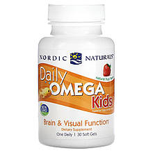 Риб'ячий жир для дітей, Daily Omega Kids, Nordic Naturals, 1 на день, фруктовий смак, 30 капсул