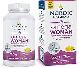 Омега-3 + вечірня примула для жінок (лимон), Omega With Evening Primrose, Nordic Naturals, 830 мг, 120 капсул