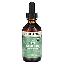 Со пальметто, Saw Palmetto, Dr. Mercola, органік, рідкі краплі, 60 мл