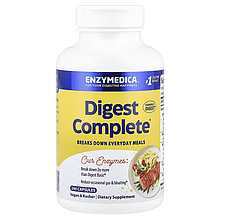 Травні ферменти, повна формула, Digest Complete, Enzymedica, ефективно розщеплює вуглеводи, жири, клітковину та білки, 240 капсул